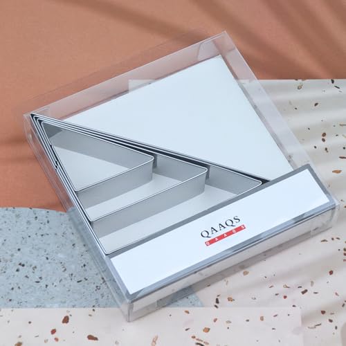 QAAQS 45/90 Degree Triangle Cookie Cutter Set - 5 inch, 4 inch, 3 inch, 2 inch - Half Square Right Angle Triangle Geometric Frame Plaque Cookie Cutters Shapes Molds - Stainless Steel - Image 5