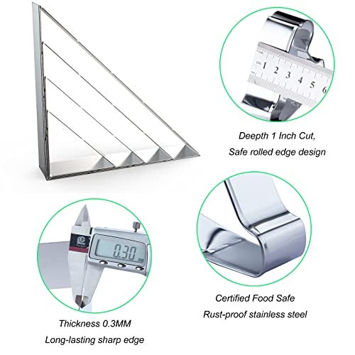 QAAQS 45/90 Degree Triangle Cookie Cutter Set - 5 inch, 4 inch, 3 inch, 2 inch - Half Square Right Angle Triangle Geometric Frame Plaque Cookie Cutters Shapes Molds - Stainless Steel - Image 3