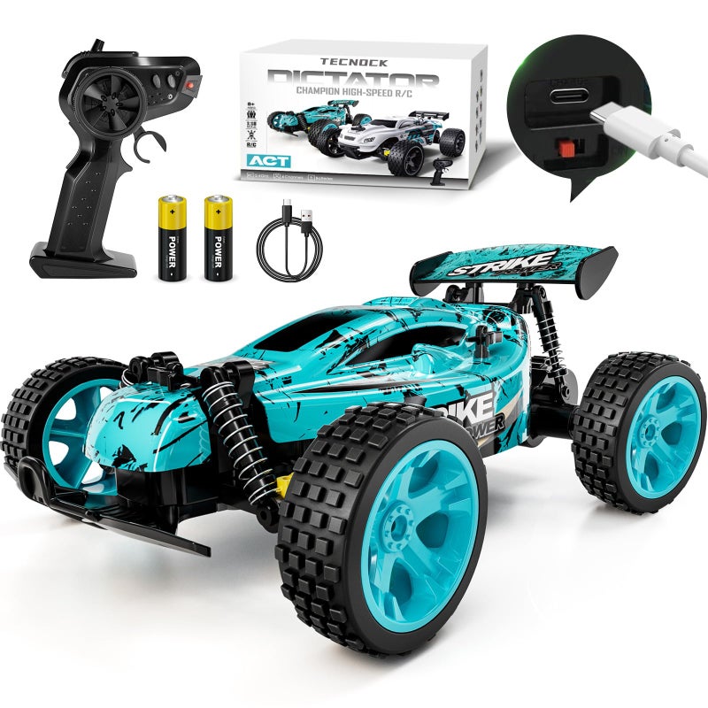 Tecnock RC Cars Remote Control Car for Kids 118 Scale 20 KMH 2WD Offroad Buggy 24GHz RC Racing Car with USBC Easy Charging  50 Mins Playtime Toys Gifts for Boys  Girls - Image 2