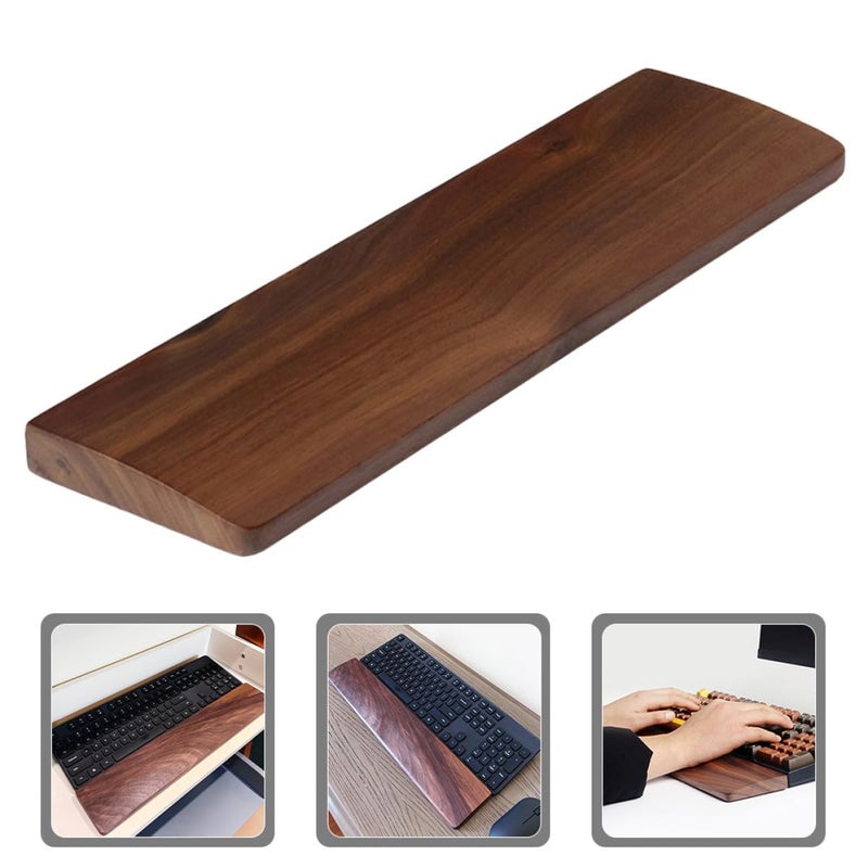 Walnut Wooden Keyboard Wrist Rest 30cm Ergonomic Palm Support for Typing and Gaming - Image 4