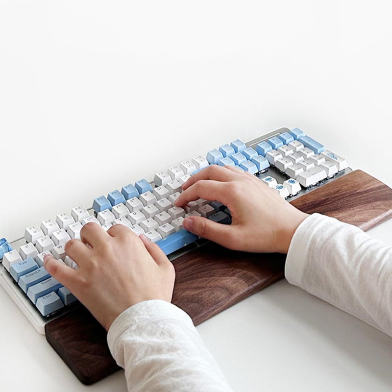 Walnut Wooden Keyboard Wrist Rest 30cm Ergonomic Palm Support for Typing and Gaming - Image 5