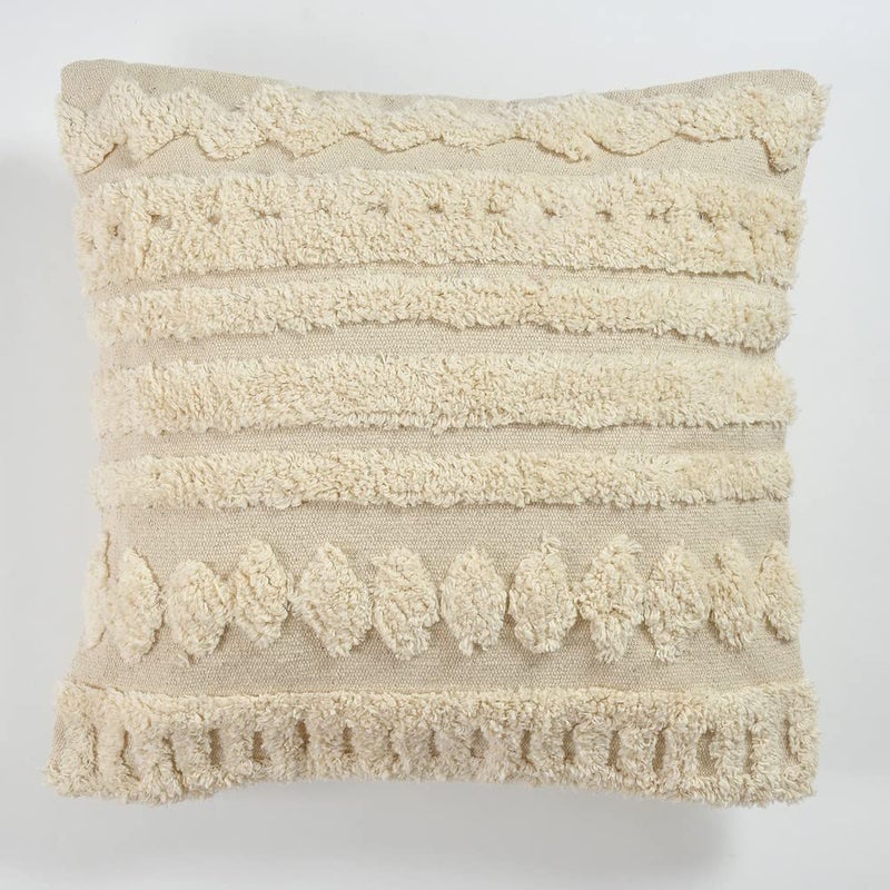 pepme pepme Tufted Cushion Cover Stripes Bars Diamonds 24 inches  - Image 2