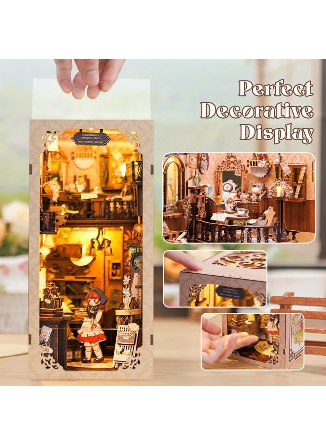 Fsolis Book Nook Kit, DIY Miniature Dollhouse Kit for Adults Bookshelf Decor Birthday for Women Teens Craft Lovers (Grandpa's Antiques Store) - Image 5
