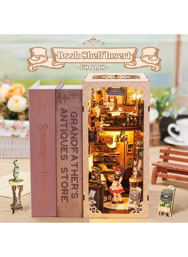 Fsolis Book Nook Kit, DIY Miniature Dollhouse Kit for Adults Bookshelf Decor Birthday for Women Teens Craft Lovers (Grandpa's Antiques Store) - Image 3