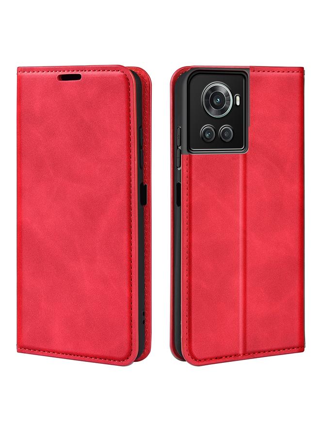 اس-توب جراب هاتف OnePlus Ace / 10R جراب هاتف جلدي مغناطيسي بتصميم كلاسيكي - Image 1