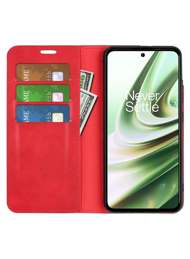 اس-توب جراب هاتف OnePlus Ace / 10R جراب هاتف جلدي مغناطيسي بتصميم كلاسيكي - Image 4