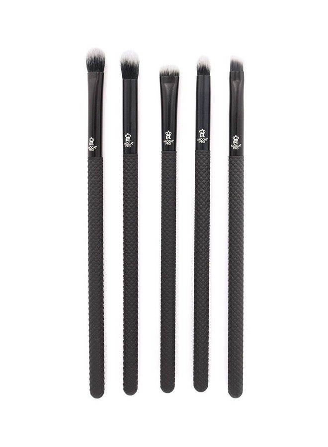 MODA Pro 5Pc Deluxe Eye Makeup Brush Kit Includes Shader Crease Detail Smudger And Liner Brushes (Black) - Image 1