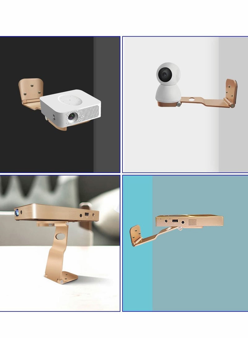 SYOSI Projector Mount, Mini Adjustable Projector Stand, Easy to Install and Remove, Portable Projector Ceiling Shelf, Compatible with All Mini projectors, Cameras, webcams with 1/4 Screw Head (Gold ) - Image 3