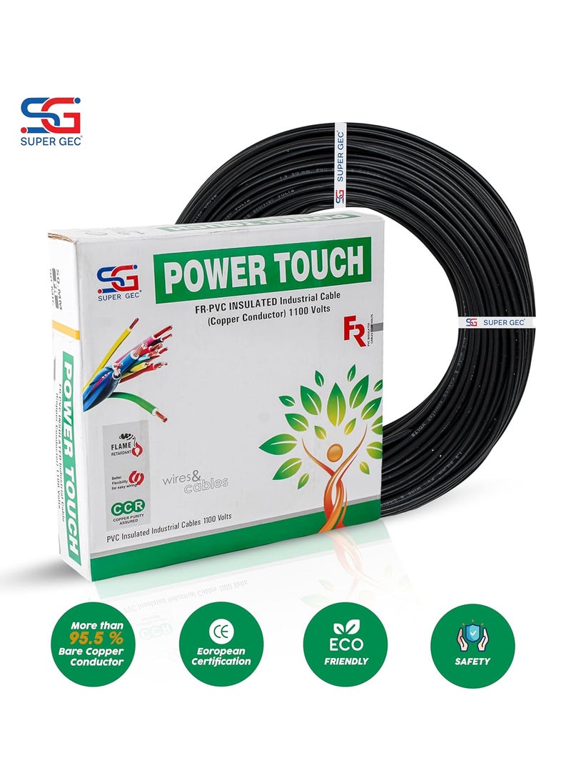 SUPER GEC Super GEC Power Touch House Wire and Cable FR PVC Insulated Pure Copper Wire 73 Meter Length for Domestic Industrial Electrical Wiring Black 15 sqmm  - Image 4