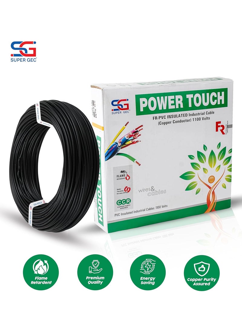 SUPER GEC Super GEC Power Touch House Wire and Cable FR PVC Insulated Pure Copper Wire 73 Meter Length for Domestic Industrial Electrical Wiring Black 15 sqmm  - Image 5