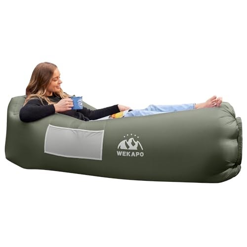 WEKAPO Inflatable Lounger Couch Portable Air Sofa Chair Essential Accessory for Camping Beach Hiking Lawn Backyard IndoorOutdoor Movies Music Festivals Airtight PumpFree Air Hammock