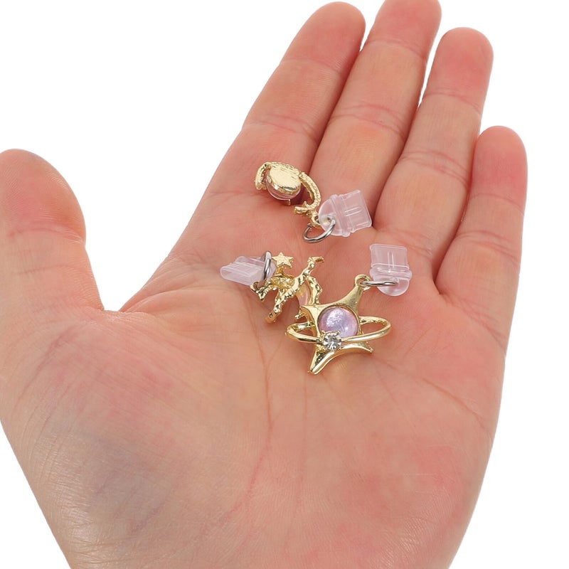 12 Pcs Type C Dust Plug Set With Star Heart Moon Charms For Smartphone - Image 5