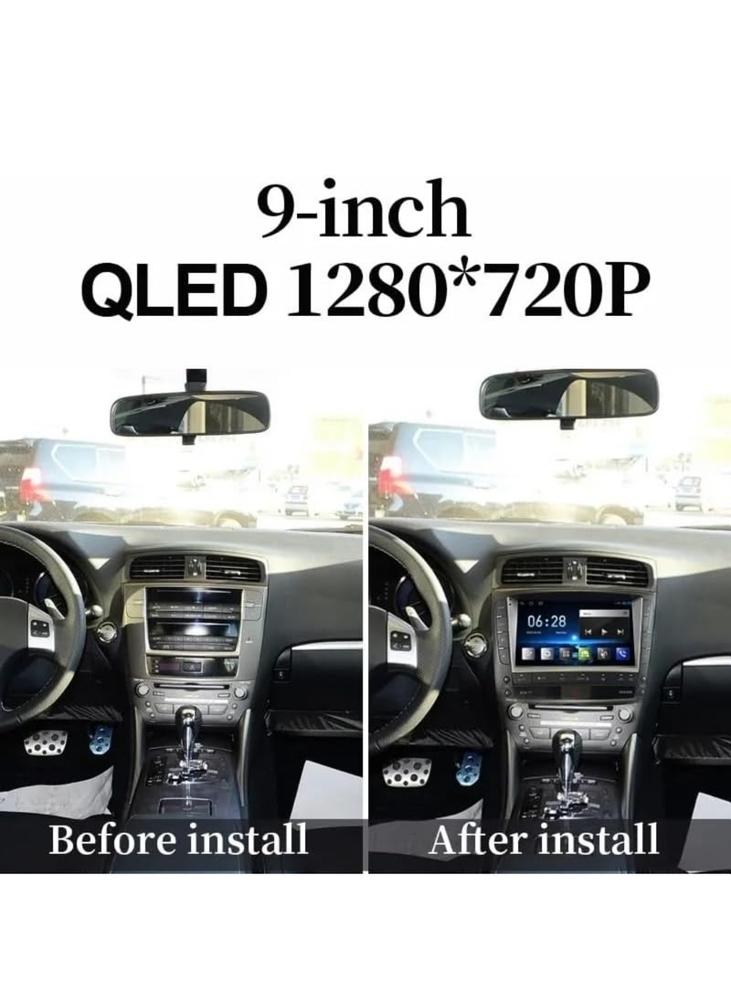 Vierex - Android Car Stereo For Lexus IS250 IS200 IS300 IS300C 2006-2009 4GB RAM Support Apple Carplay Android Auto Wireless QLED Fast Interface Quick Boot AHD Camera Included SIM Card Support Climate Control - Image 1