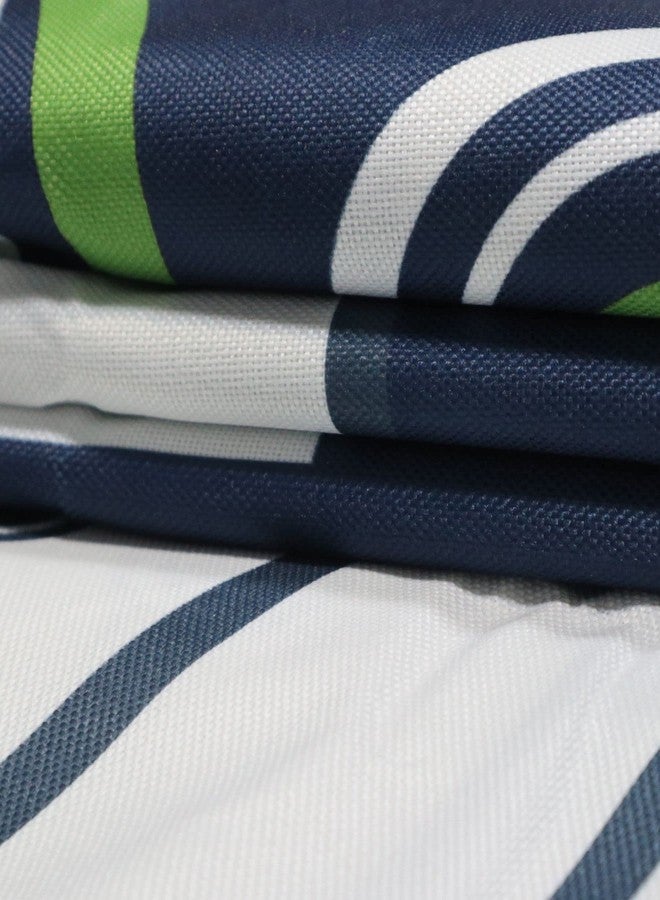EZVING Navy Blue and Green Outdoor Patio Pillow Covers, Blue Green Pillow Covers Set of 4 16x16 Sturdy Linen Geometric Decorative Throw Pillowcases Zipper Closure for Couch Sofa Living Room Decor - Image 3