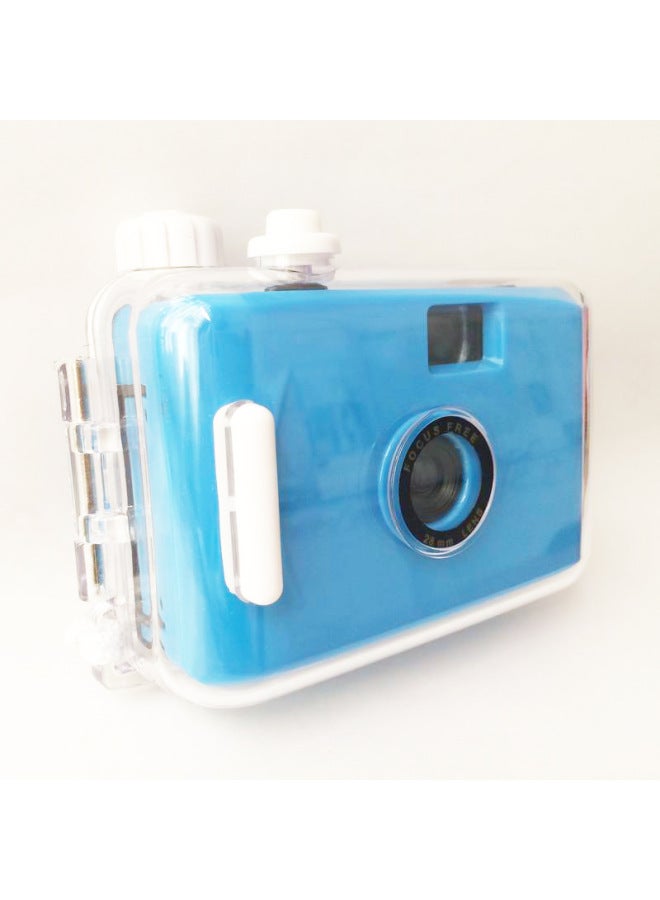 Dark Blue White Shell Fool Camera Film Camera Retro Film Machine Mini Waterproof Non-disposable Student Party Gift-Color:Dark Blue Black Shell  - Image 3