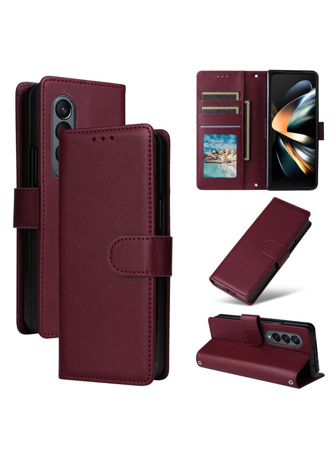 S-TOP Case For Samsung Galaxy Z Fold4 5G Multifunctional Horizontal Flip Leather Phone Case with Three Card Slot - Image 1