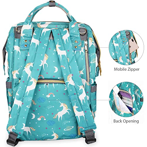 PACKNBUY Diaper Bag for Mothers for Travel, Baby Diaper Bags for Mom, Maternity Bag with Insulated Bottle Pockets, Water Resistant and Multiple Pockets to Store Newborn Baby Products (Green) - Image 5