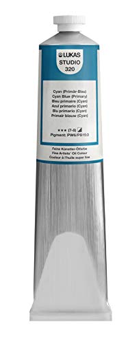 Lukas Studio Artist Oil Color Paints Highpigment oil paint made with natural binder for artist painting more Cyan Blue Primary 200 mL - Image 1
