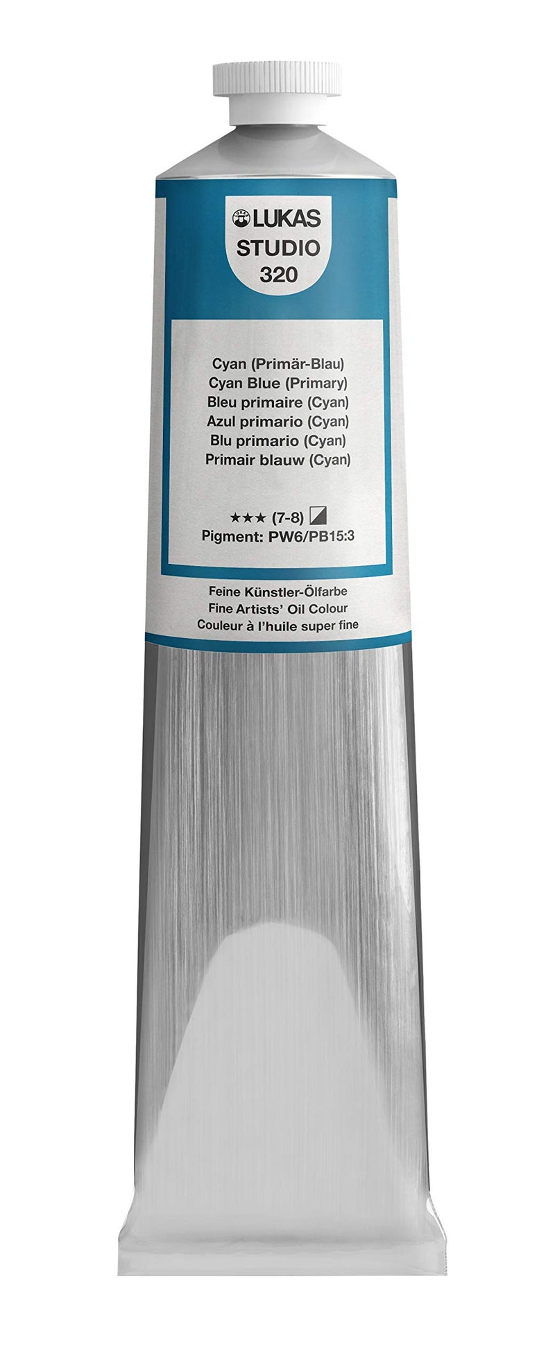 Lukas Studio Artist Oil Color Paints Highpigment oil paint made with natural binder for artist painting more Cyan Blue Primary 200 mL - Image 2