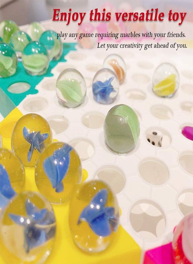 PowerKing 200Pcs Bulk Glass Marble, Colorful Cat Eyes 9/16 inch Round Marble Toy, Mixed Colors - Image 3
