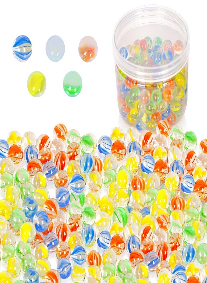 PowerKing 200Pcs Bulk Glass Marble, Colorful Cat Eyes 9/16 inch Round Marble Toy, Mixed Colors - Image 1