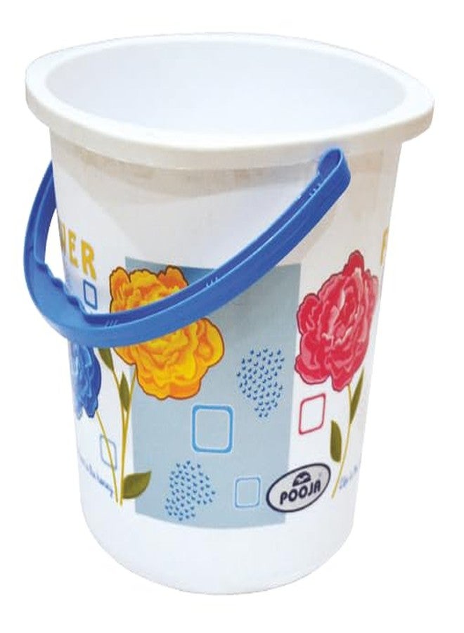 POOJA Combo of Bathroom Set - Plastic Bucket (16L), Tub (18L), Patla, Soap Case, Corner Rack (Small), Loofah and Dustbin (Small) Standard Quality - Set of 6 - Image 2