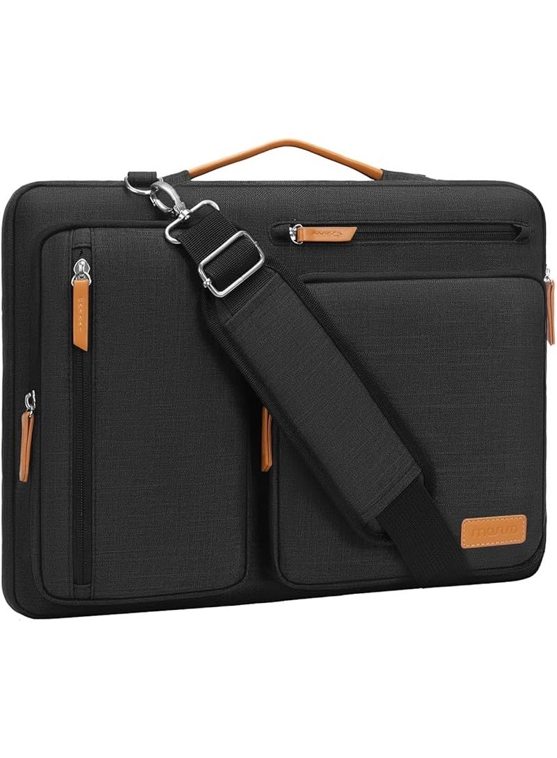 MOSISO 360 Protective Laptop Shoulder Bag, Side Open Messenger Bag with 4 Zipper Pockets&Handle - Image 1