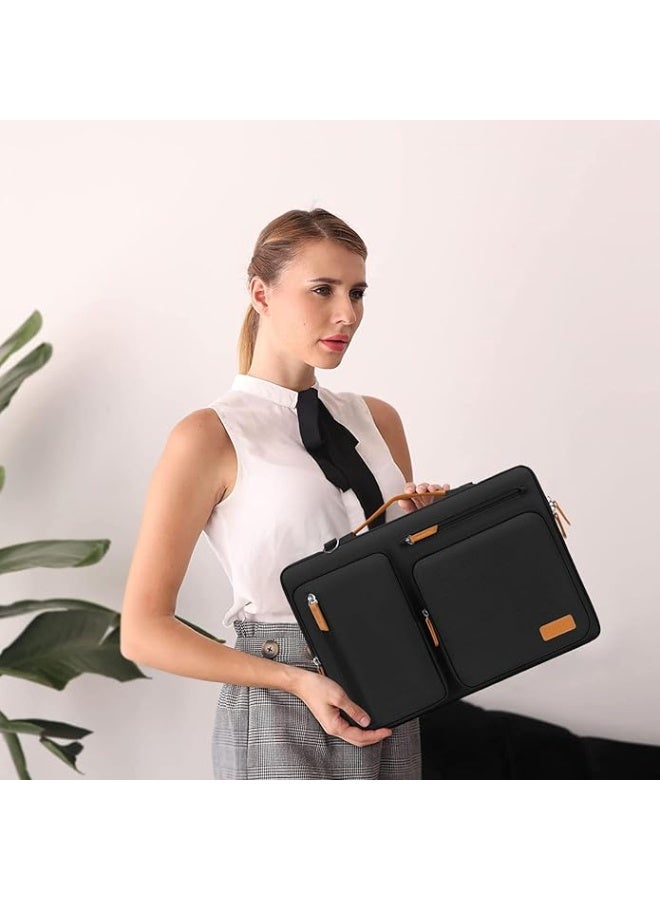 MOSISO 360 Protective Laptop Shoulder Bag, Side Open Messenger Bag with 4 Zipper Pockets&Handle - Image 2