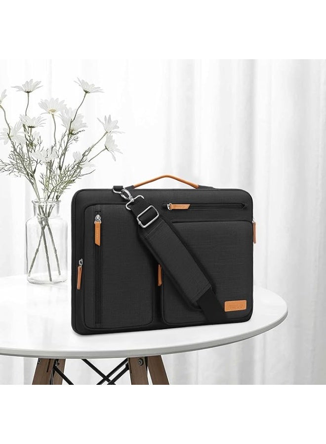 MOSISO 360 Protective Laptop Shoulder Bag, Side Open Messenger Bag with 4 Zipper Pockets&Handle - Image 3