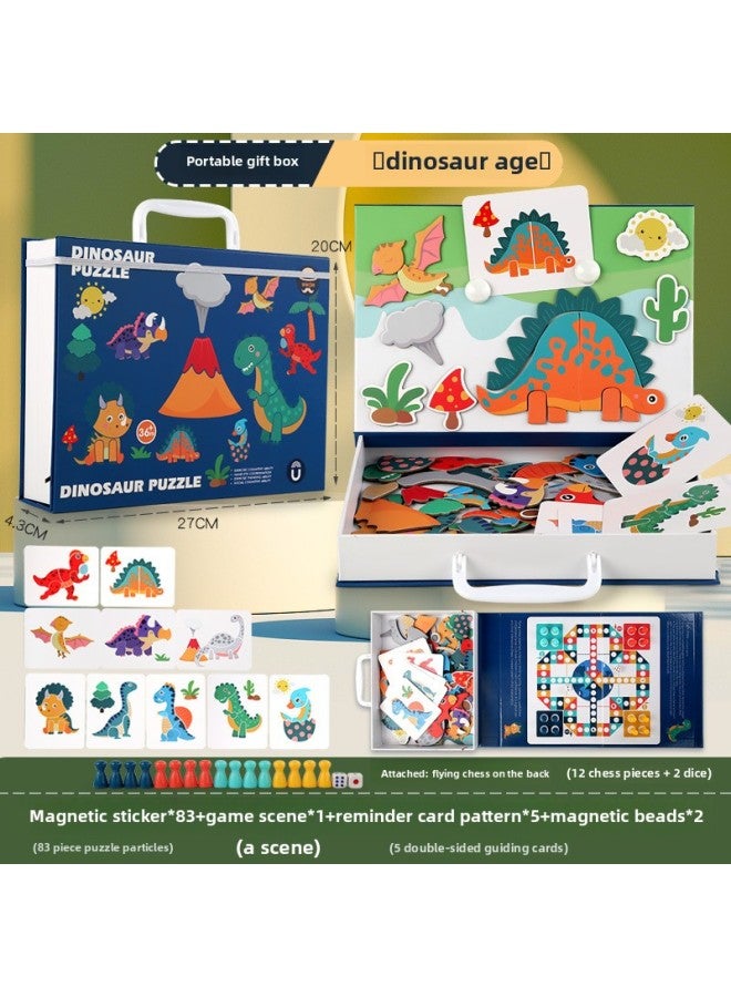Children's Multi-functional Magnetic Puzzle Early Education Character Animal Dressing Theme Puzzle Puzzle Matching Puzzle Toy-Color:ZKB-professional Dressing 0.7 (wooden Box) - Image 4