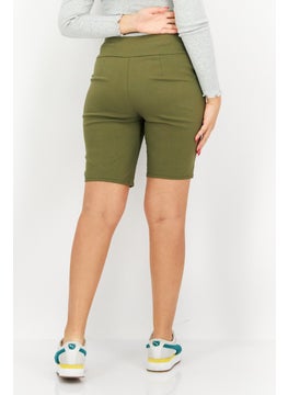 INC Women High Rise Pull-On Bermuda Shorts, Olive  - Image 2