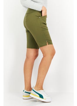 INC Women High Rise Pull-On Bermuda Shorts, Olive  - Image 4