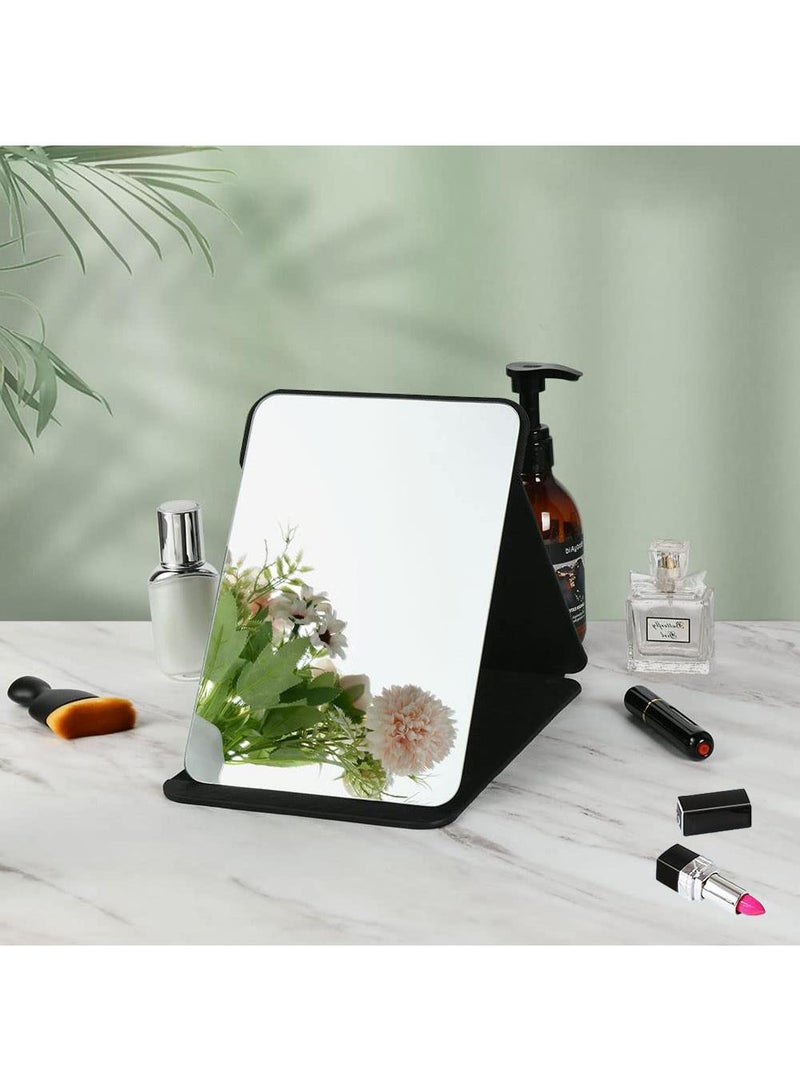Sweet seven Folding Tabletop Mirror - 25.5x18cm Makeup Mirror with PU Leather, Portable and Foldable, Ideal for Office Desk, Vanity Table, Travel, and Camping - Image 1