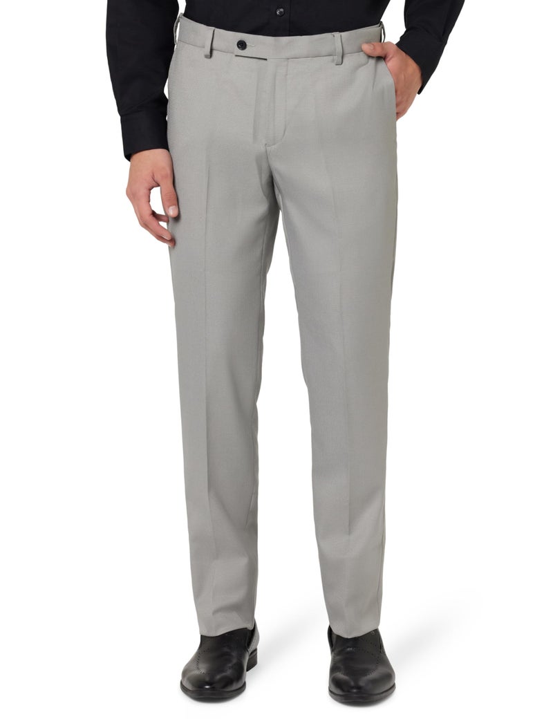 Arrow Men Tapered fit Polyester SolidMid-Rise waistTrousers(ARAEOTR1625_Grey_30) - Image 1