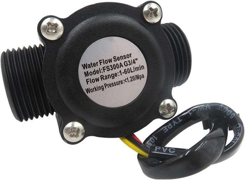 Water Flow Meters, 3/4" Water Flow Sensor 2.0MPa Hall Sensor Flowmeter DC5~18V Control Liquid Flow - Image 2