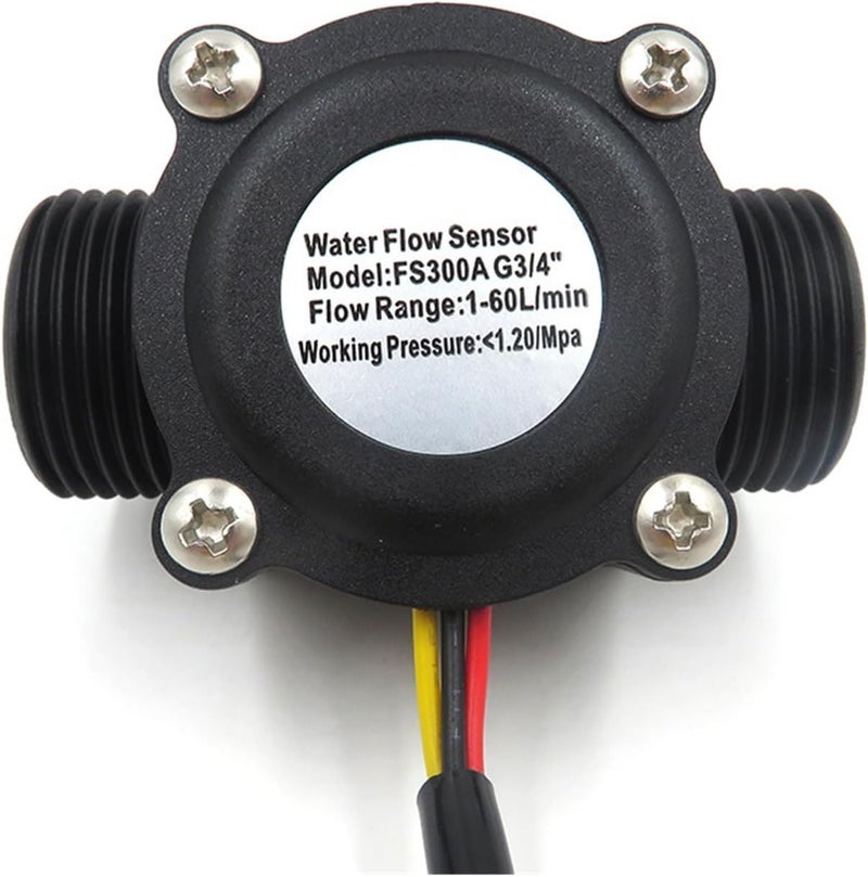 Water Flow Meters, 3/4" Water Flow Sensor 2.0MPa Hall Sensor Flowmeter DC5~18V Control Liquid Flow - Image 1