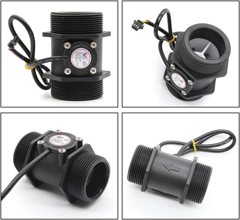 Water Flow Meters, 3/4" Water Flow Sensor 2.0MPa Hall Sensor Flowmeter DC5~18V Control Liquid Flow - Image 5