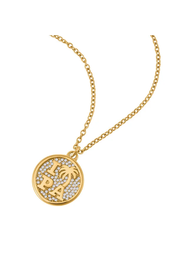 بالم انجلز Cenno Yellow Gold Plated Stainless Steel Pendant Necklace for Women