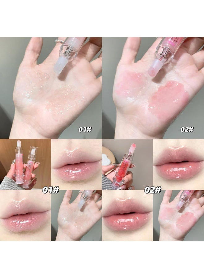 Gege Bear Ice Tube Lip Essence Honey | Silky-Smooth Liquid Glossy Texture | Hydrating Syringe Applicator Design | Multi-Color Range Light Pink, Red Wine Golden Brown | Quick-Dry Long-Wear Formula | Modern Millennial Must-Have Product | Featherweight Lip Gloss For Women Girls (02#Peachy Nude Dream, 5.5g) - Image 3