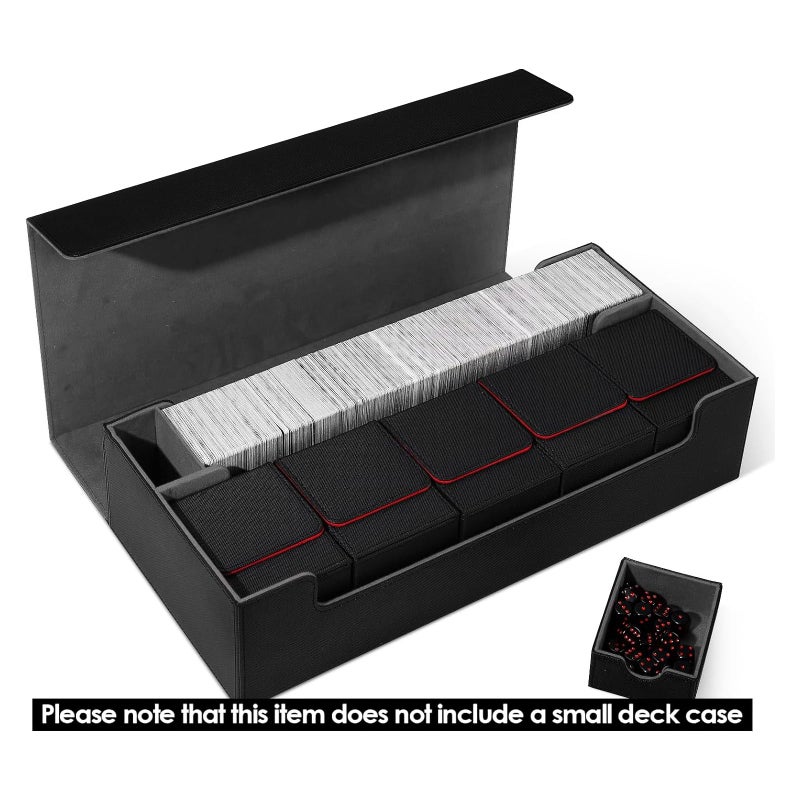 Scimi Premium Trading Card Storage Case TCG Deck Box Holds 800+ Sleeved Cards for MTG, YuGiOh, Uno, Sport with Strong Magnet Closure (Black) - Image 5
