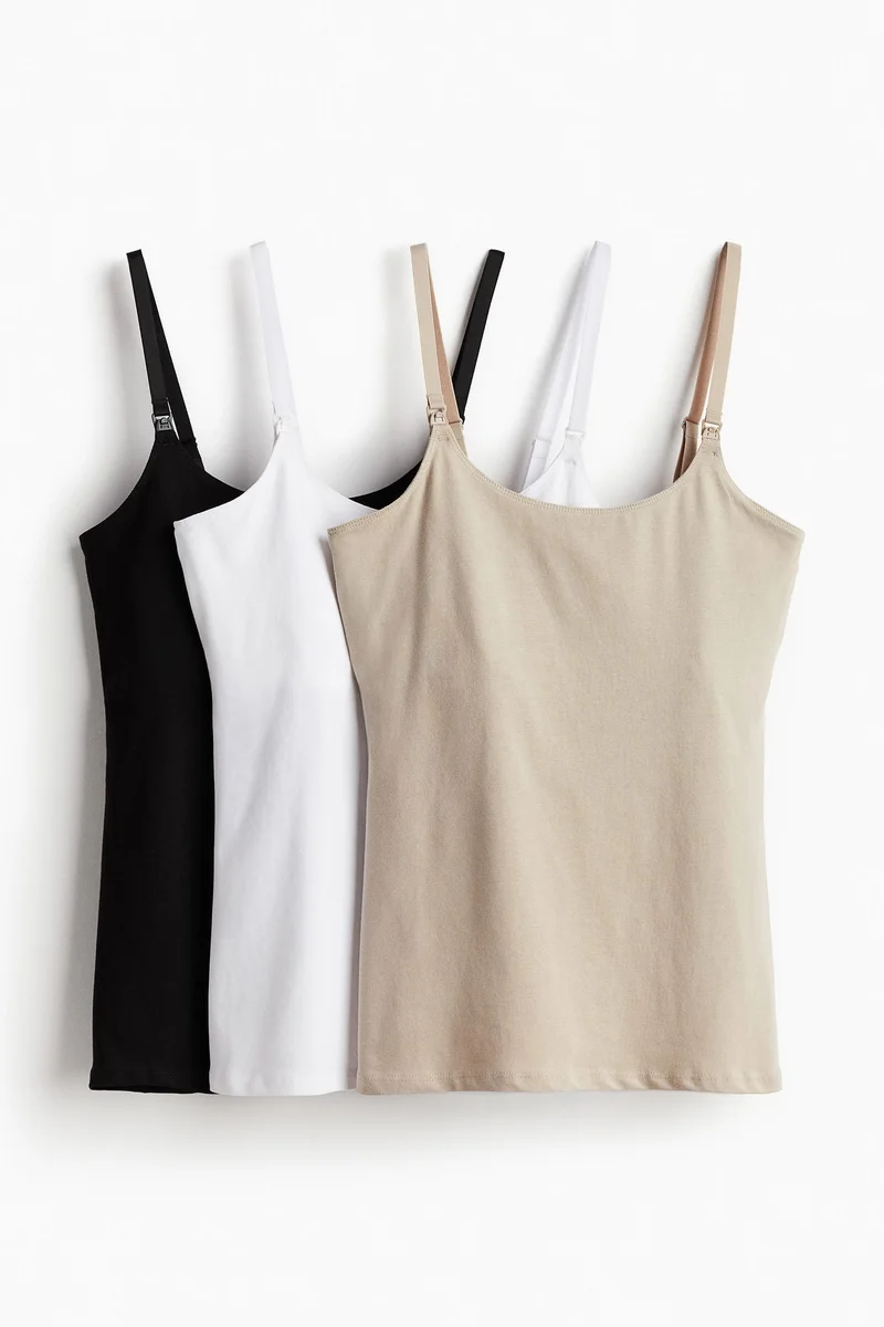 H&M  MAMA 3-pack nursing vest tops for Women | Best Price UAE