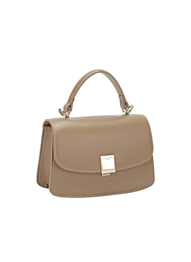 David Jones David Jones Shoulder Bag for Women, faux Leather Hobo Crossover Fashion Handbag Purse Color ALMONDMILK  - Image 1