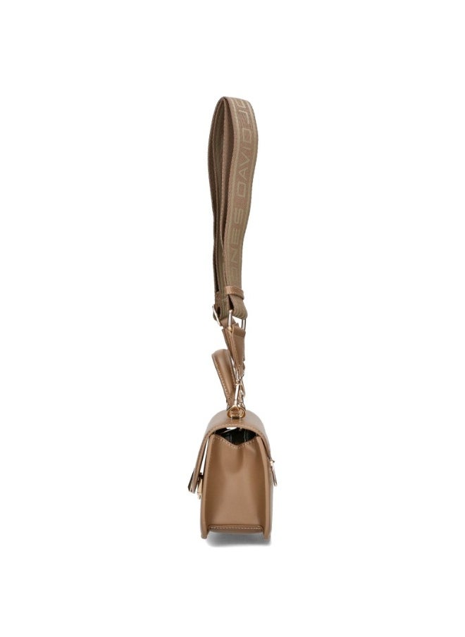 David Jones David Jones Shoulder Bag for Women, faux Leather Hobo Crossover Fashion Handbag Purse Color ALMONDMILK  - Image 3