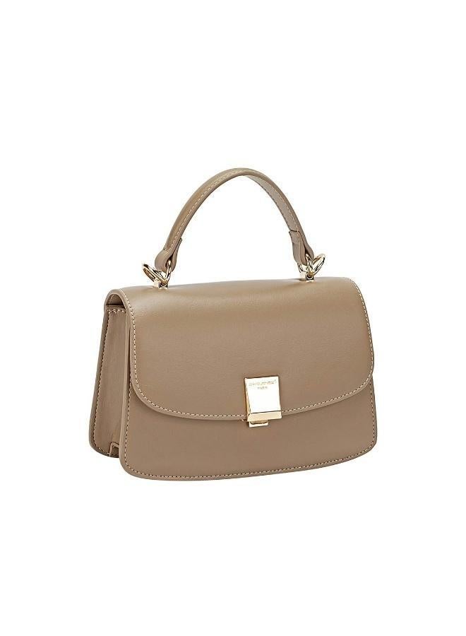 David Jones Shoulder Bag for Women, faux Leather Hobo Crossover Fashion Handbag Purse Color ALMONDMILK - Image 1