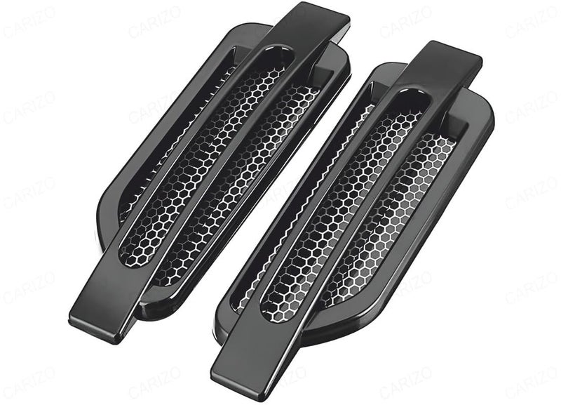 aakichi 2-Pack Side Fender Vent Decorative Decal, Stylish Black Air Flow Intake Decal Sticker - Image 1