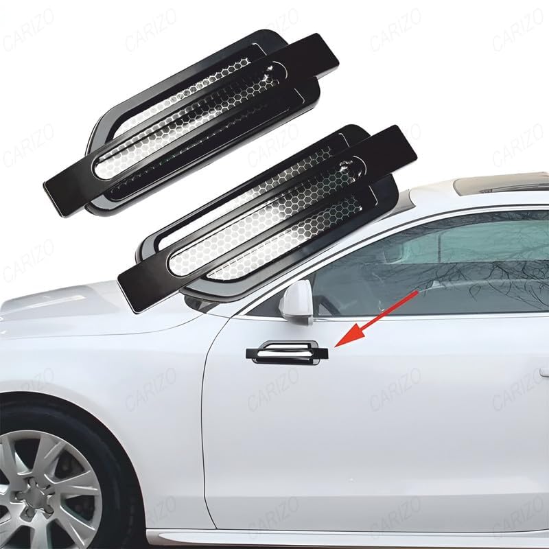 aakichi 2-Pack Side Fender Vent Decorative Decal, Stylish Black Air Flow Intake Decal Sticker - Image 4