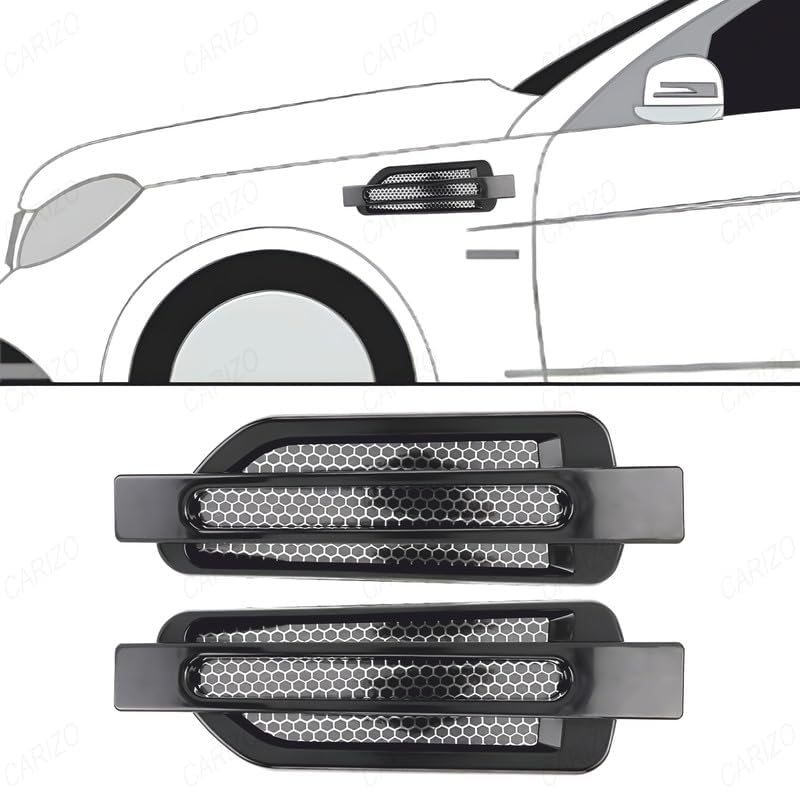 aakichi 2-Pack Side Fender Vent Decorative Decal, Stylish Black Air Flow Intake Decal Sticker - Image 3