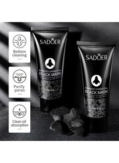 SADOER Bamboo Charcoal Black Mask-Blackhead Remover ​Charcoal Mask Peel off Mask Facial Pore Cleanser Purifying Face Mask Nose 60g  - Image 3