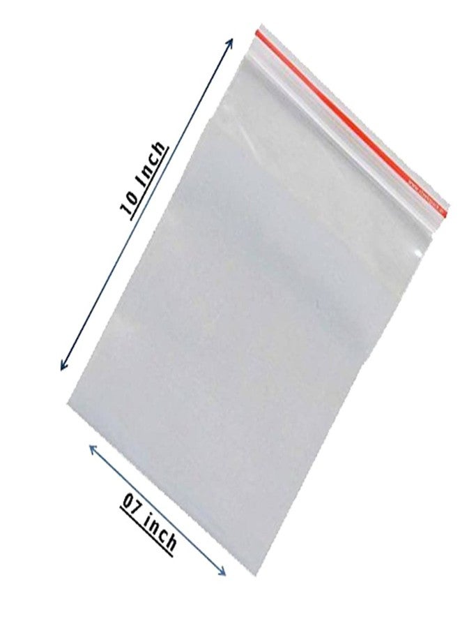 DMS RETAIL Zip Lock seal pack Pouch Bags Transparent Zipseal 7x10 Inches -Pack of 100-Resealable Plastic bags - Image 2