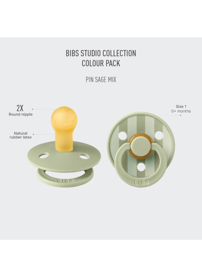BIBS - استوديو لون حزمة 2 دبابيس لاتكس حجم 1 مزيج مريمية - Image 1